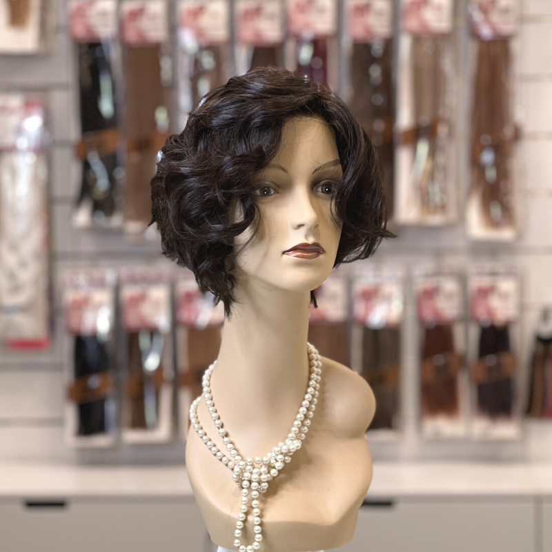 Madrid - Peluca de cabello de fibra "Heat Tech", Mono Part y Lace Front color 1B