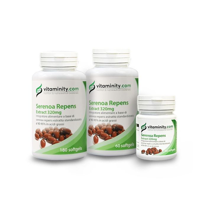 Complemento contra la calvície y el aumento de la próstata | Vitaminity Serenoa Repens Extract 320 mg